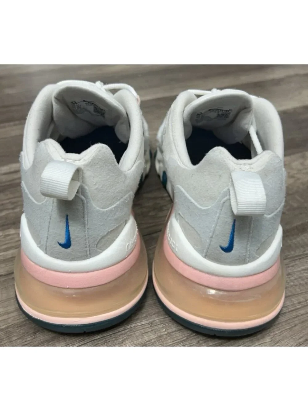 Nike Air Max 270 React Shoes Womens 9.5 American Modern White Pink AT6174-100
